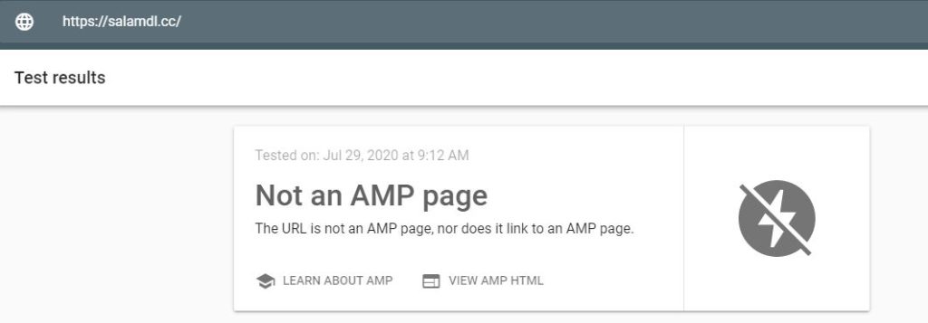 AMP نبودن سایت سلام دانلود
